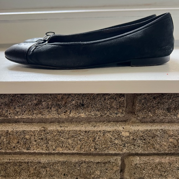 Chanel Suede Lambskin Cap Toe CC Ballerina Flats 41 black - Picture 3 of 6